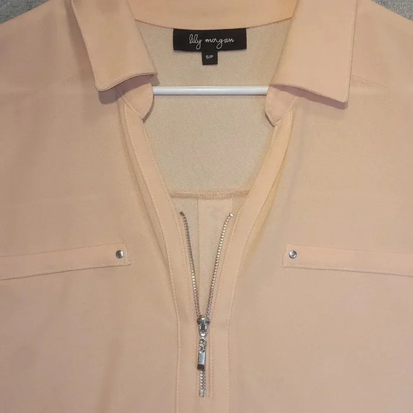 Women's Lily Morgan Peach Short Sleeve Blouse Size Small - Picture 4 of 8